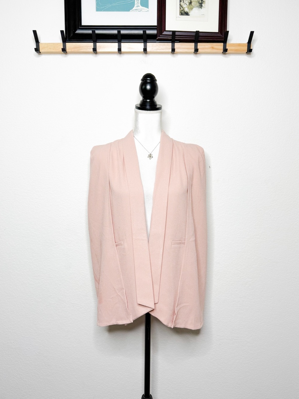 Sophie Rue Blush Pink Cape Blazer Vest Women’s Lightweight Open Front Size M